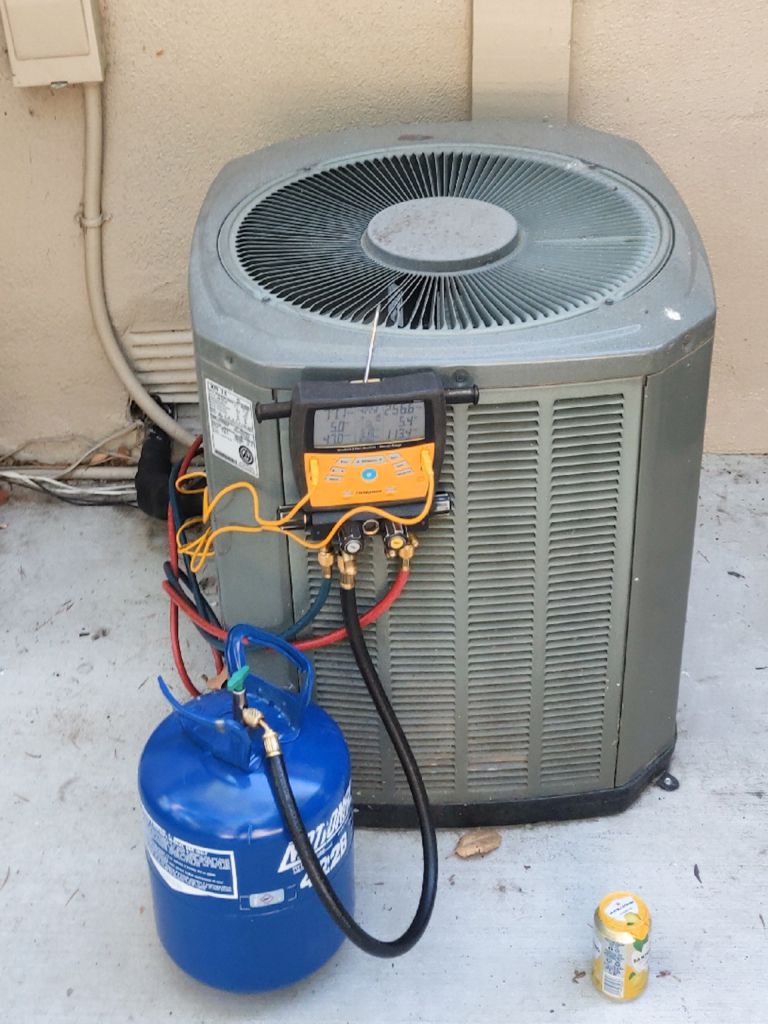 AC repair in San Jose, CA Our technicians did the following: 1. Leak test with pressure nitrogen 2. Freon filling 3. Old freon recycling