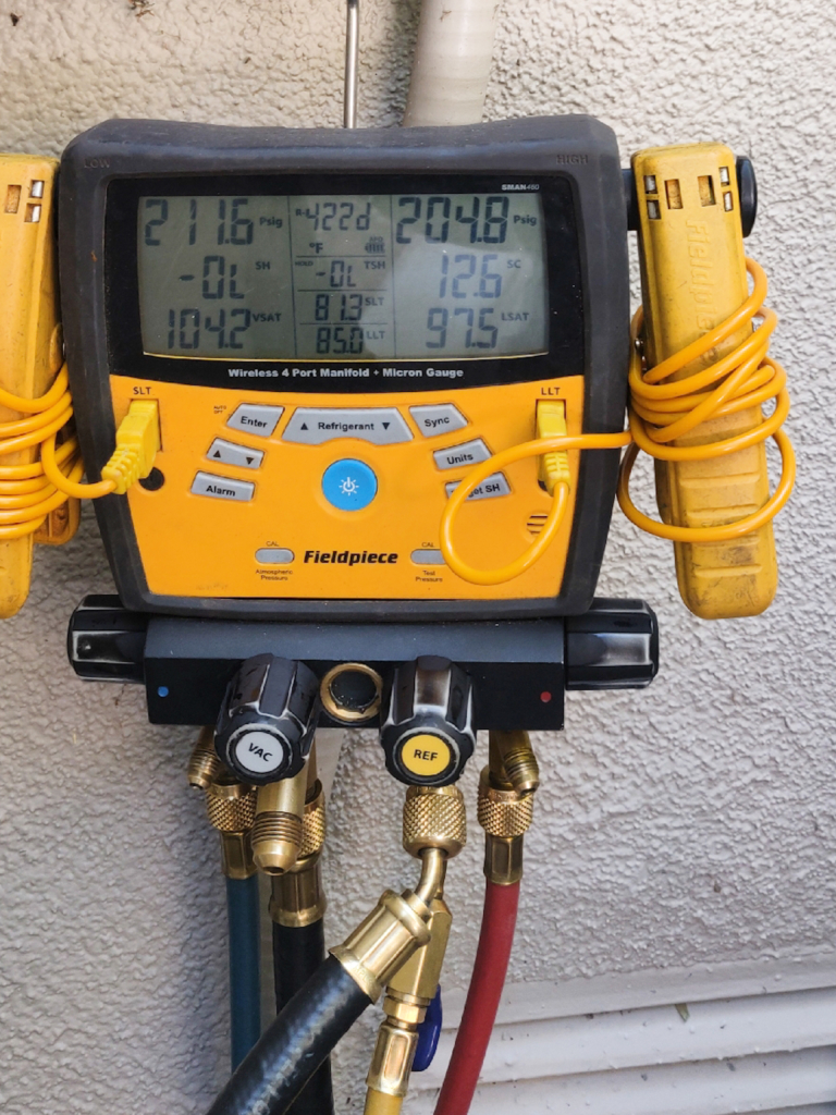 AC repair in San Jose, CA Our technicians did the following: 1. Leak test with pressure nitrogen 2. Freon filling 3. Old freon recycling