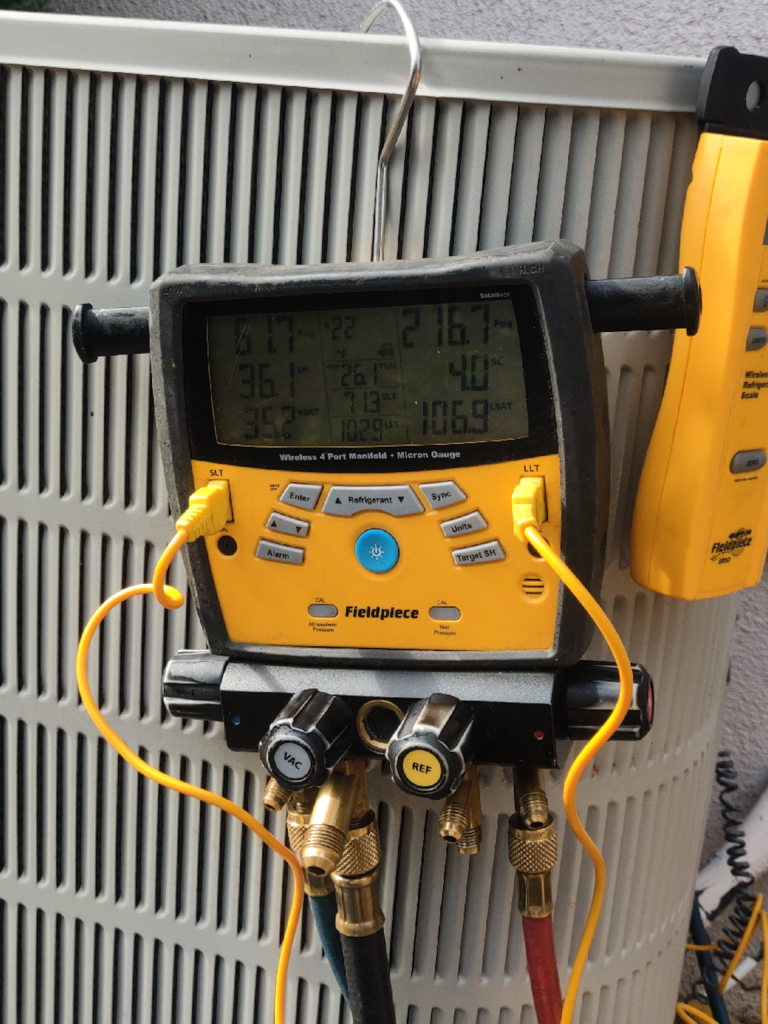 AC condensate P-trap and refrigerant repair by Nur HVAC