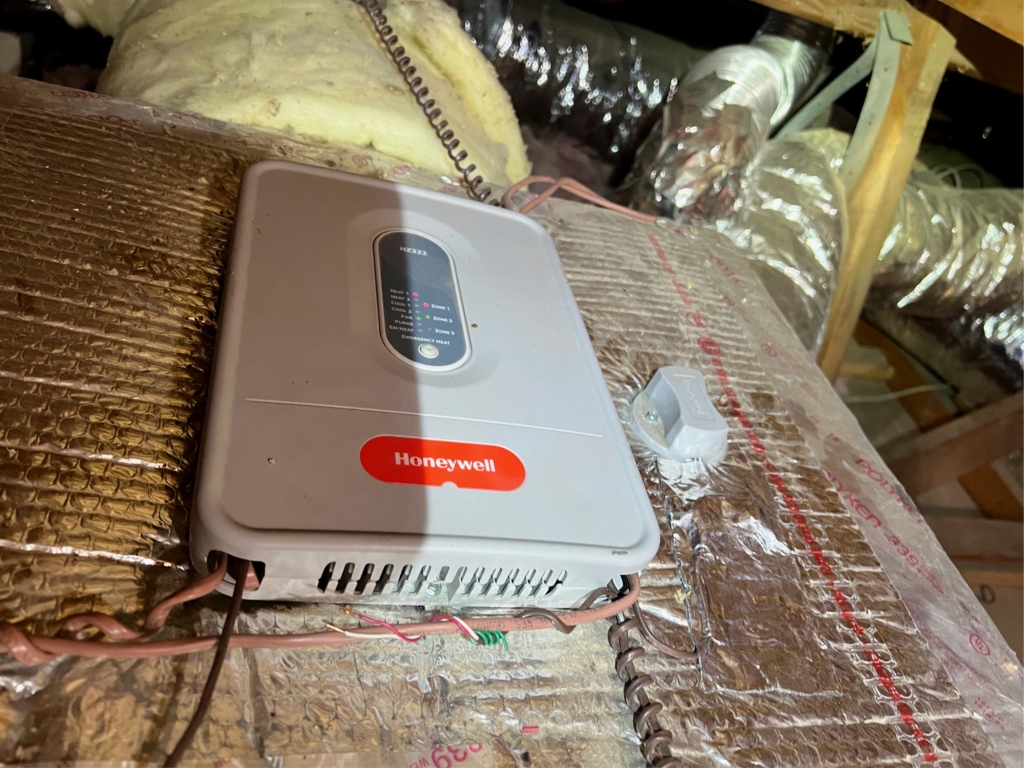 Our technicians did the following:

1. Zone temperature sensor installation on supply plenum box

2. Wiring changing

3. Adjusting settings on zone control
