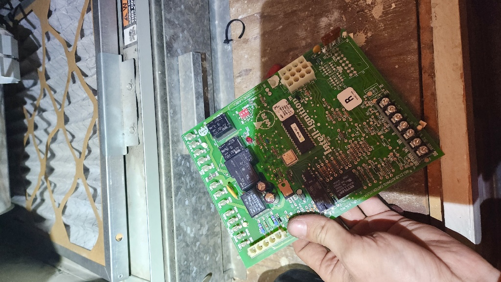 Trane furnace control board repaired by Nur HVAC