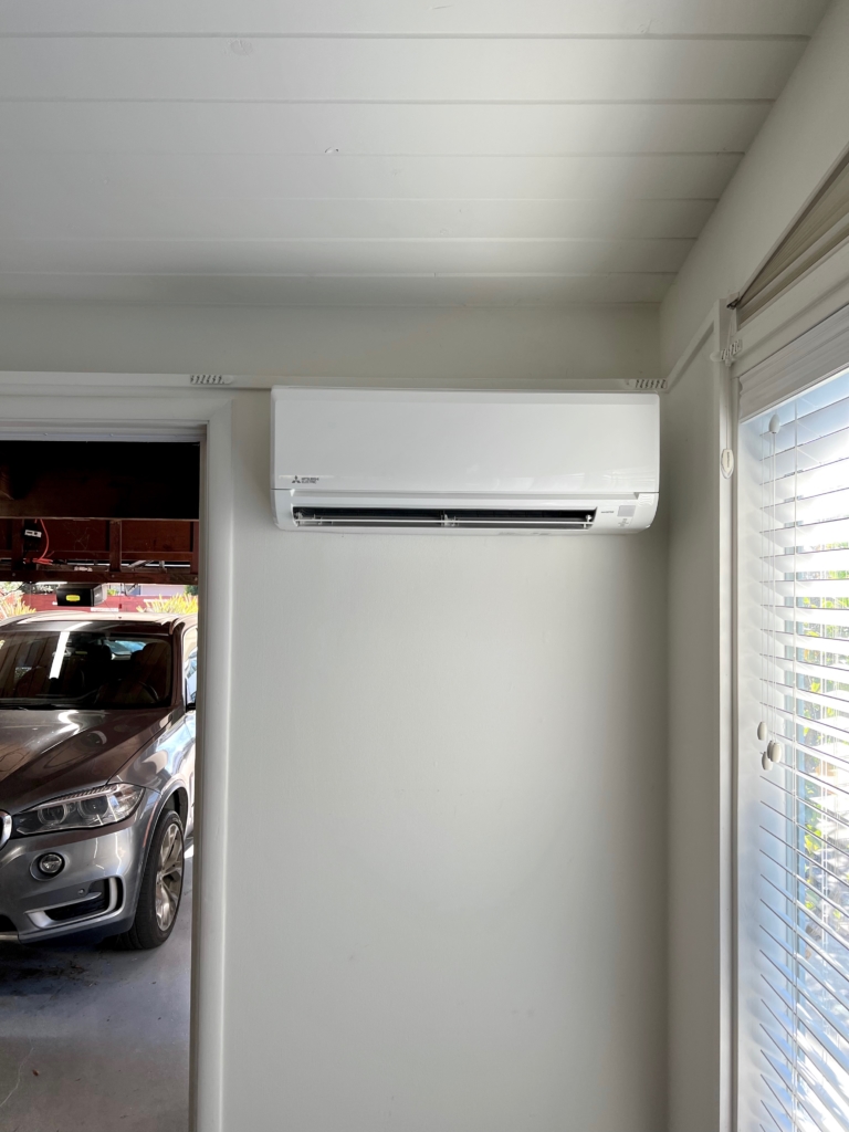 Mitsubishi ductless mini-split heat pump MUZ-JP12WA installed by Nur HVAC