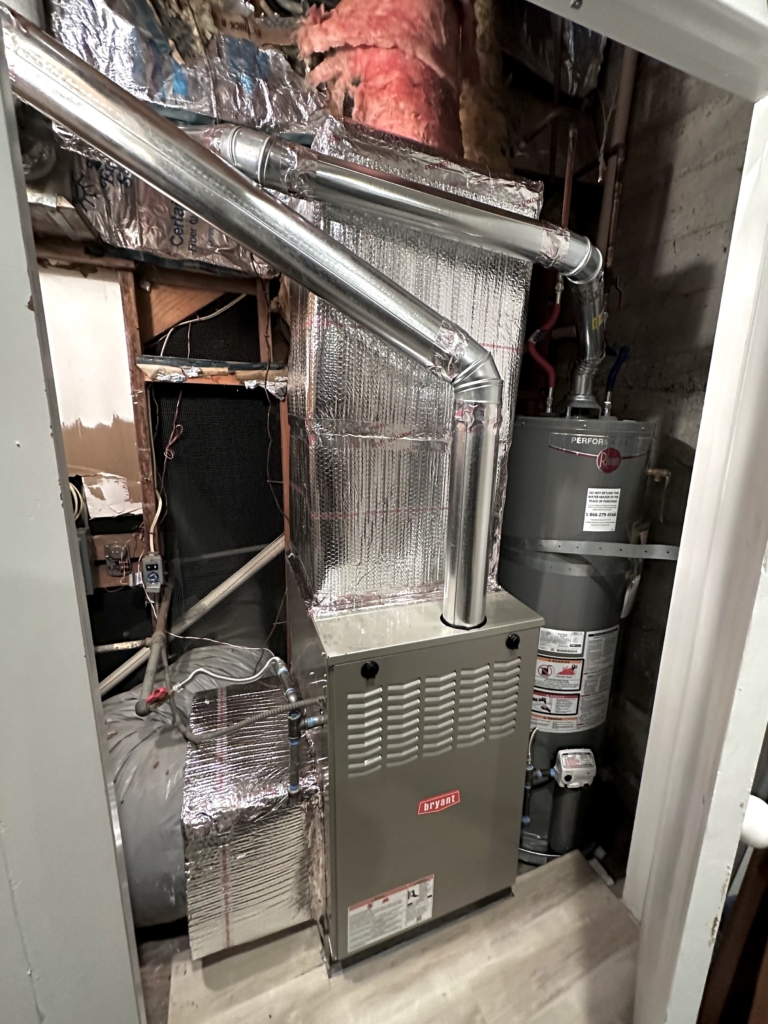 Bryant furnace 0223A32889 and Rheem water heater installed by Nur HVAC