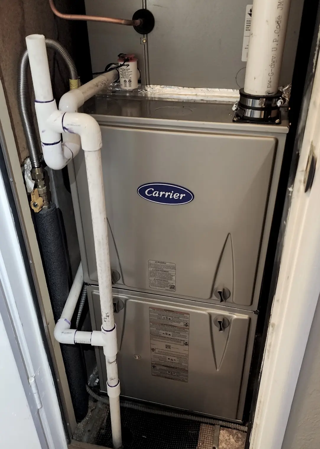 Carrier two-stage furnace 59TP6B060V171214 installed by Nur HVAC