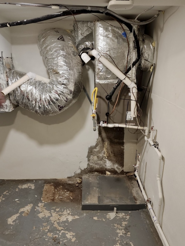 Furnace dismantling for floor repair by Nur HVAC