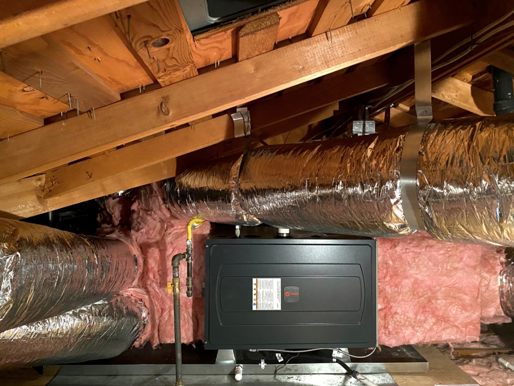 Trane S9X2C100U5PSBA two-stage gas furnace installed by Nur HVAC
