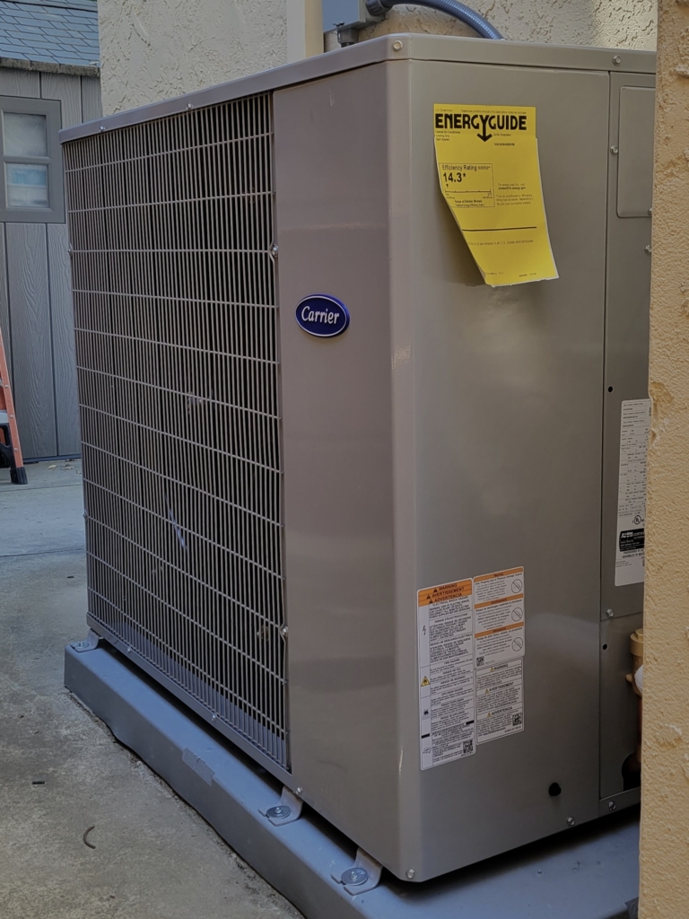 Carrier 34SCA536 air conditioner installed by Nur HVAC in Menlo Park, CA