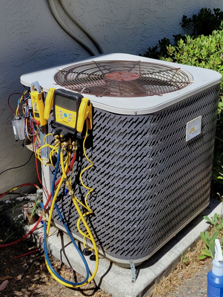R22 freon refrigerant recharge performed by Nur HVAC