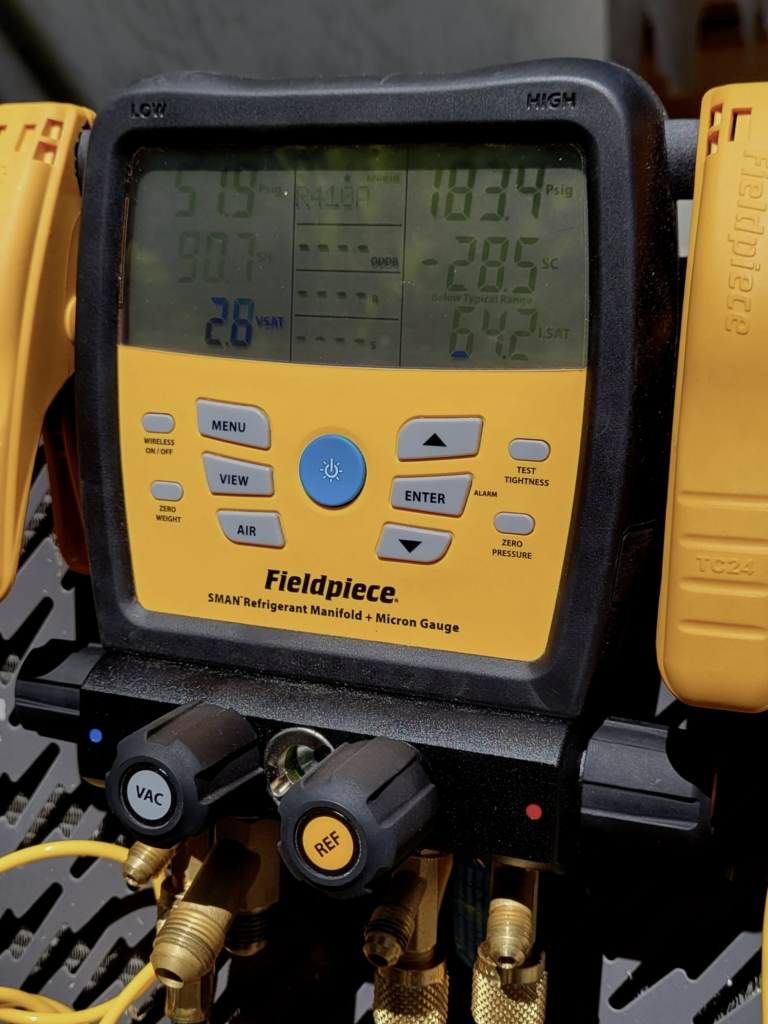R22 freon refrigerant recharge performed by Nur HVAC