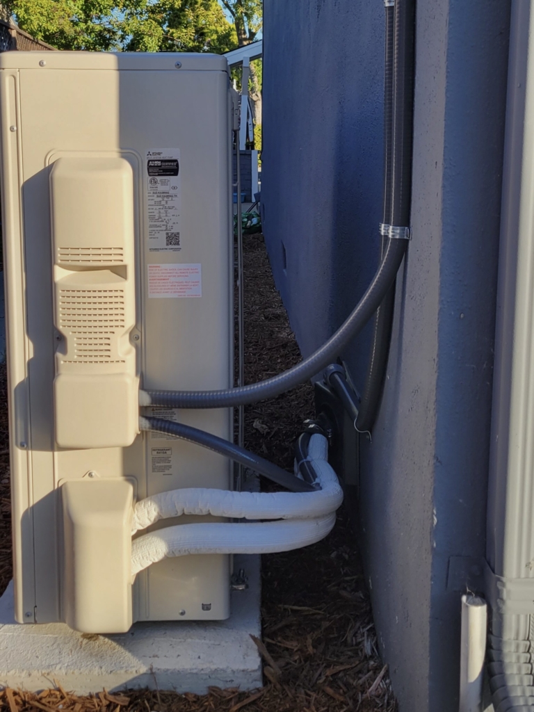 Mitsubishi SUZ-KA36NA heat pump installed by Nur HVAC in Santa Clara, CA