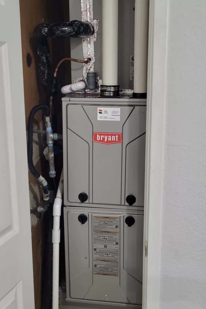 Bryant 801SA gas furnace installed by Nur HVAC in San Carlos, CA