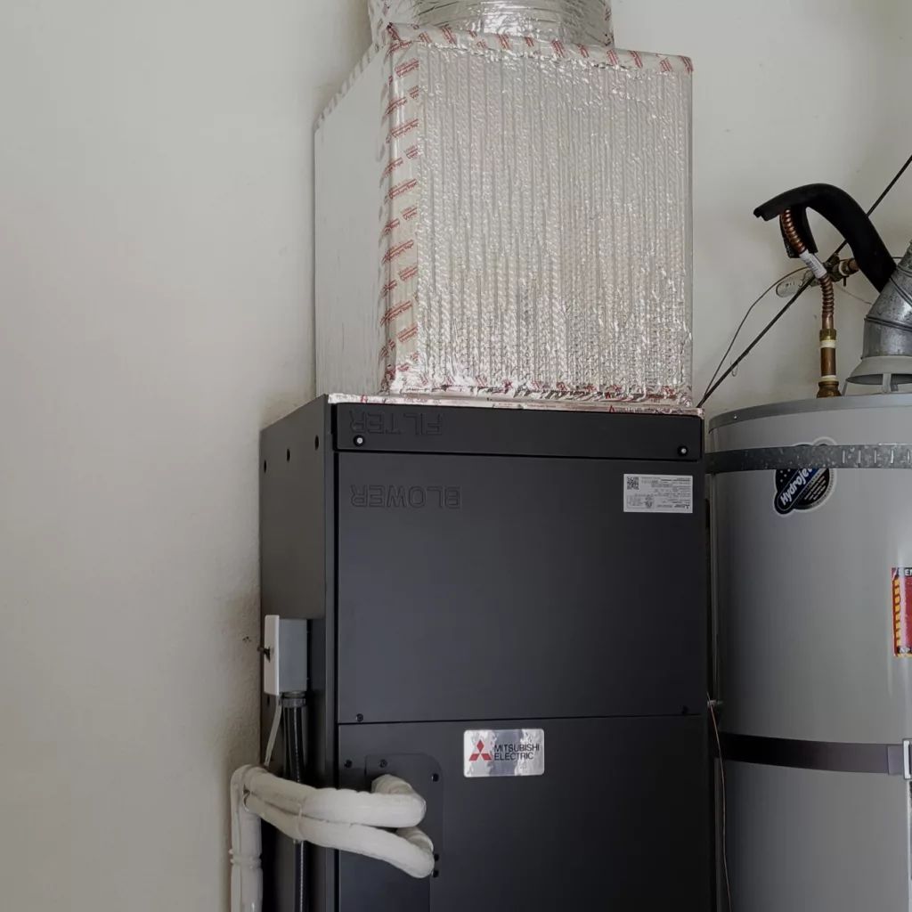 Mitsubishi air handler PVAA36AA7 installation in Cupertino, CA Nur HVAC