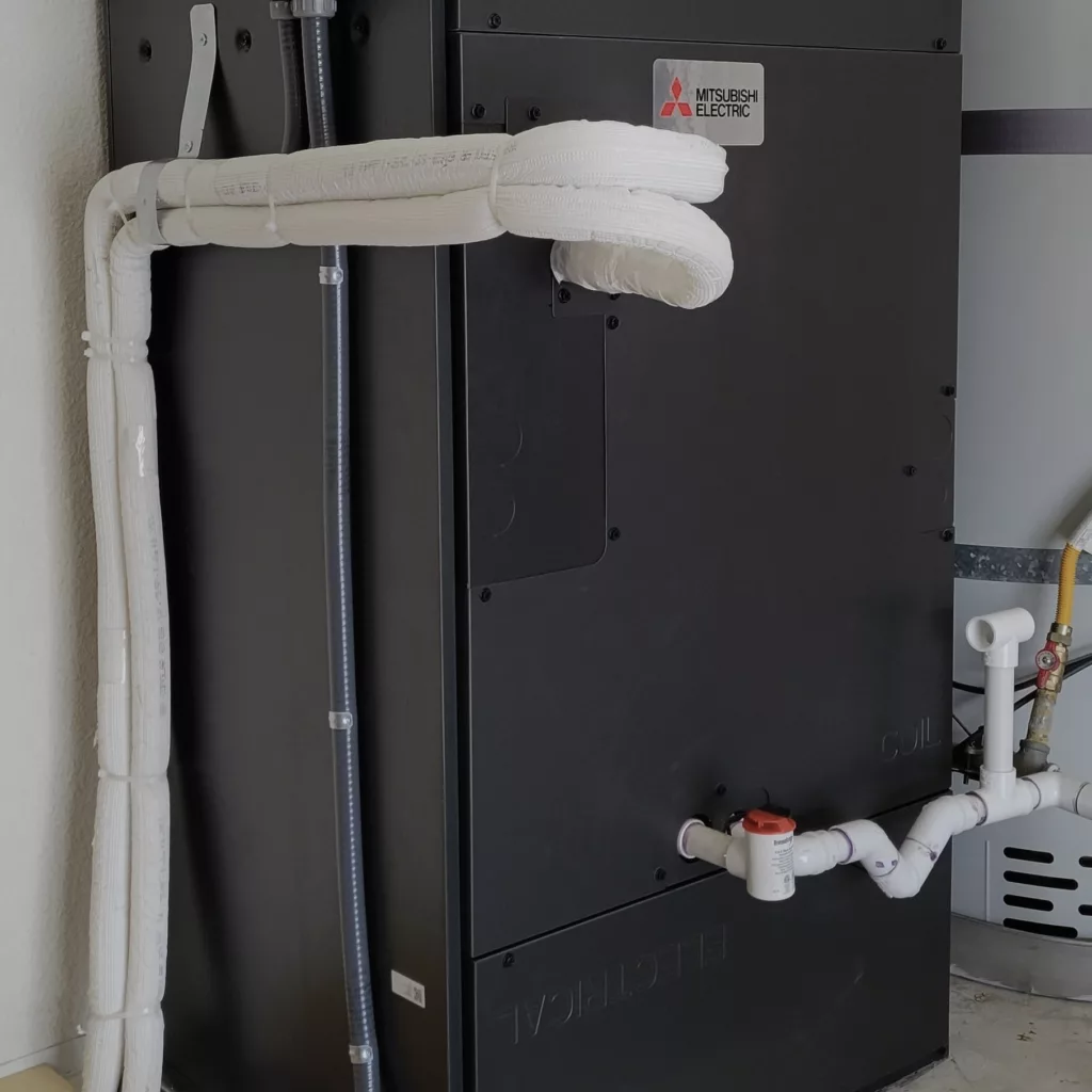 Mitsubishi air handler PVAA36AA7 installation in Cupertino, CA Nur HVAC