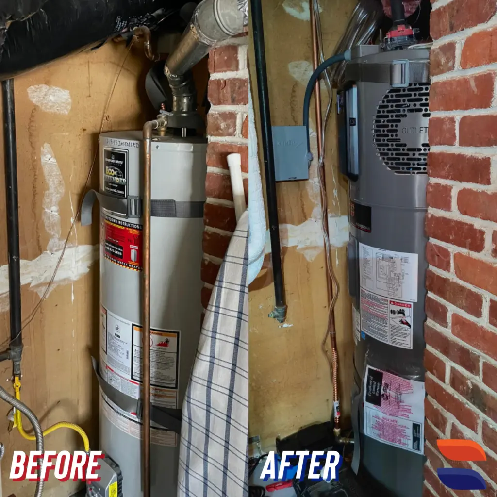 Rheem 50-gallon heat pump water heater installed by Nur HVAC