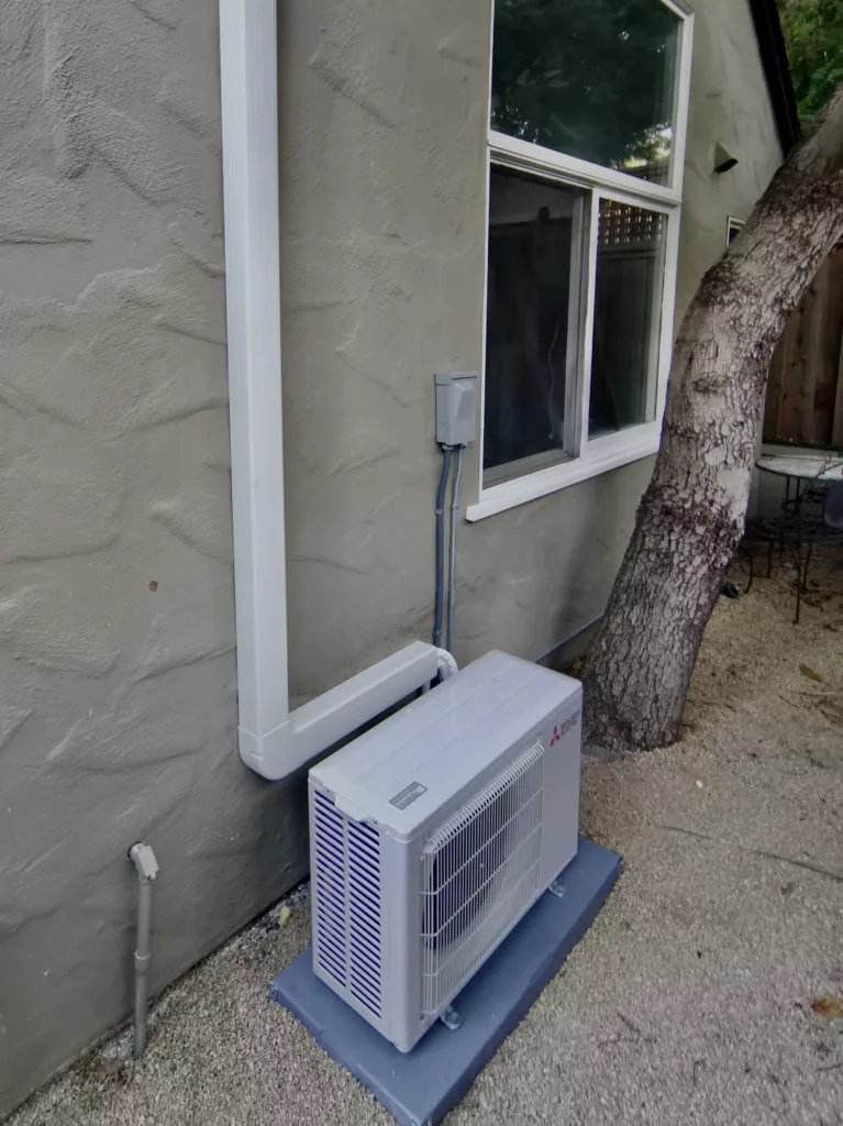 Mitsubishi MUZ-HM12NA heat pump installed by Nur HVAC in San Jose, CA