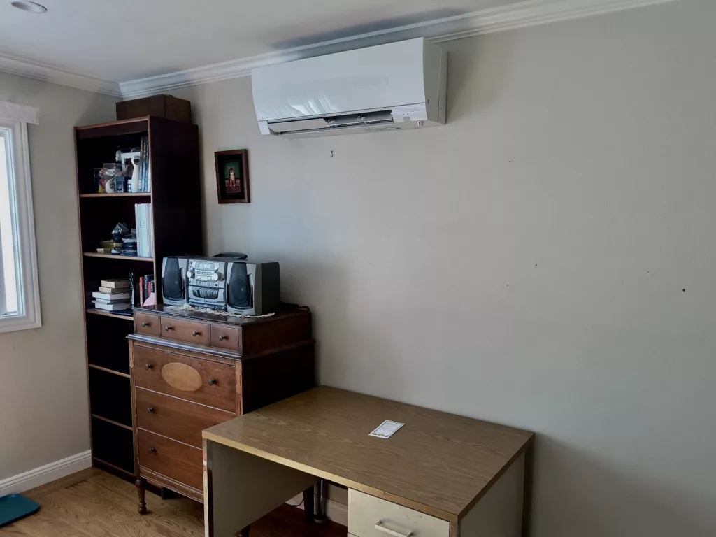 Advantages of Mitsubishi mini split system:

1. Customizable climate control: say goodbye to one-size-fits-all solutions! Mitsubishi mini splits allow you to set the temperature just the way you like it, room by room. No more family debates over the thermostat!

2. Whisper-quiet operation: you'll hardly notice they're running! Enjoy peace and quiet with Mitsubishi Mini Splits, making them ideal for bedrooms, living rooms, or any space where tranquility is key.

3. Compact and stylish: their sleek design complements any interior, and they don't hog your wall space like traditional AC units. Function meets aesthetics!

4. Allergen Filtration: breathe easier! Mitsubishi mini splits come equipped with filters that capture dust, pollen, and other allergens, improving your indoor air quality.

5. Zoned Comfort: customize the temperature in different zones of your home, ensuring everyone's comfort. No more fighting over the thermostat setting! Don't wait for the perfect temperature – create it with Mitsubishi mini split system! 