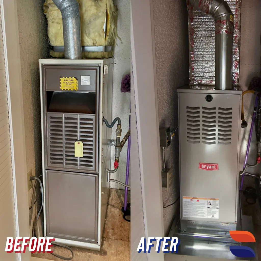 Bryant 821SB furnace installed by Nur HVAC in San Mateo, CA