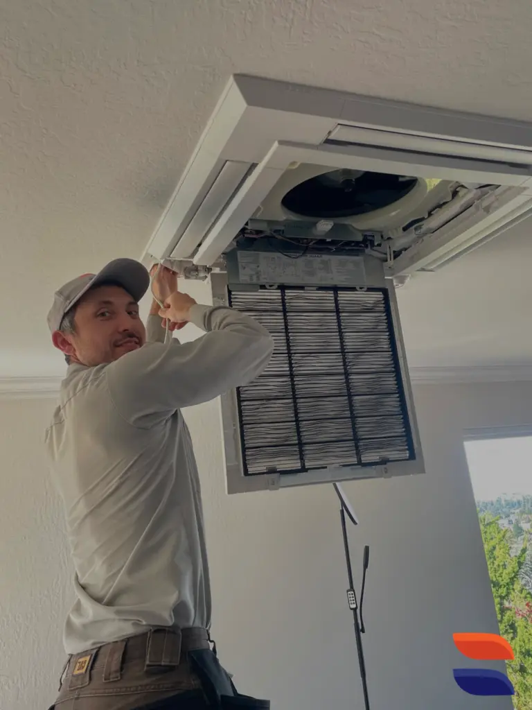 Ductless wall mount indoor unit installed by Nur HVAC