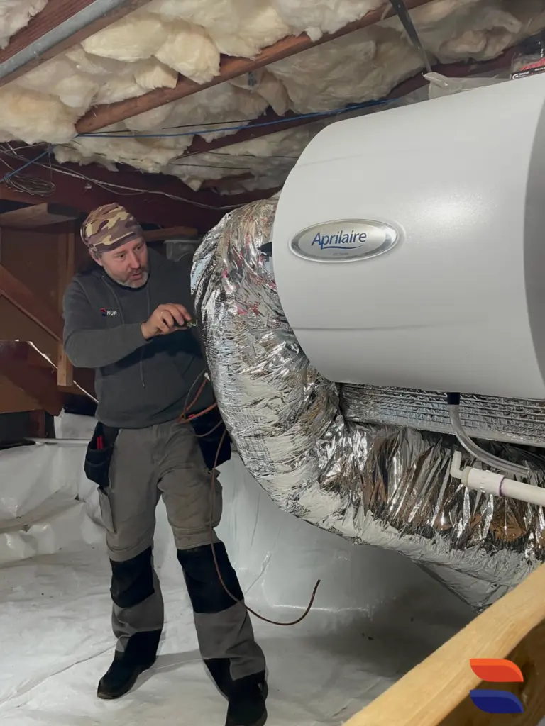 Aprilaire 400 humidifier installed by Nur HVAC