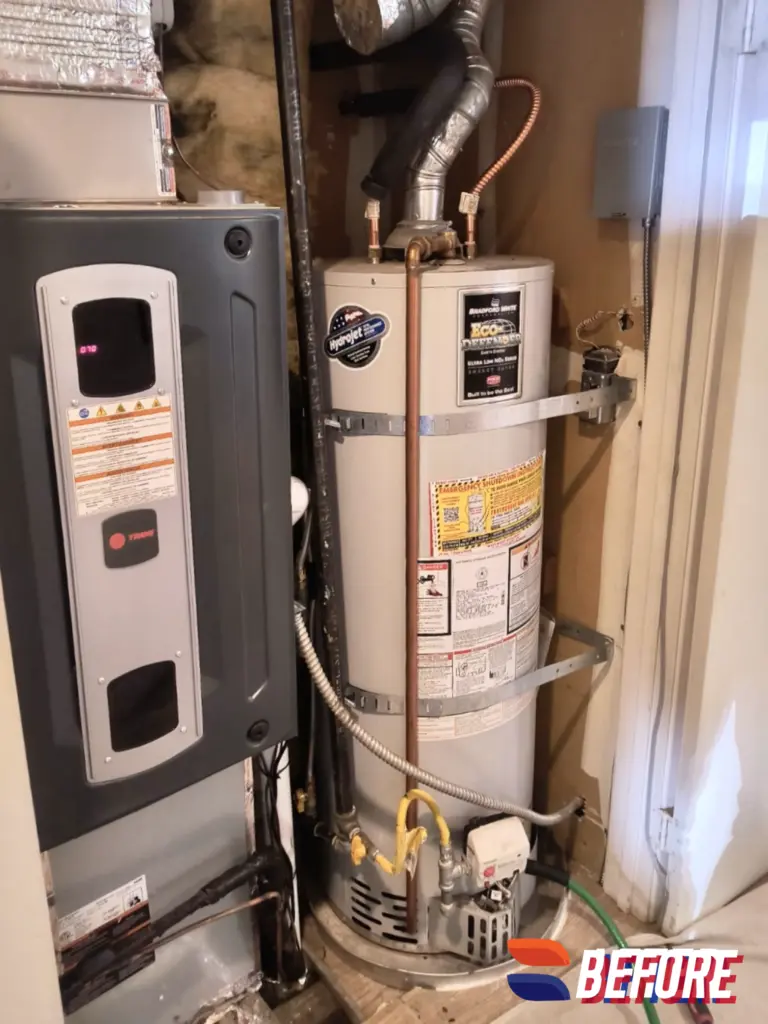 Bradford White 50-gallon heat pump water heater installation by Nur HVAC