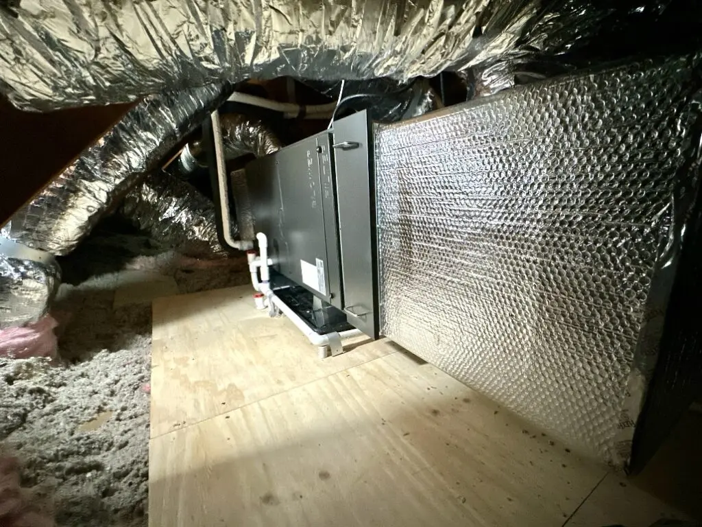 Mitsubishi SVZ-KP36NA air handler heat pump installation by Nur HVAC in Redwood City, CA