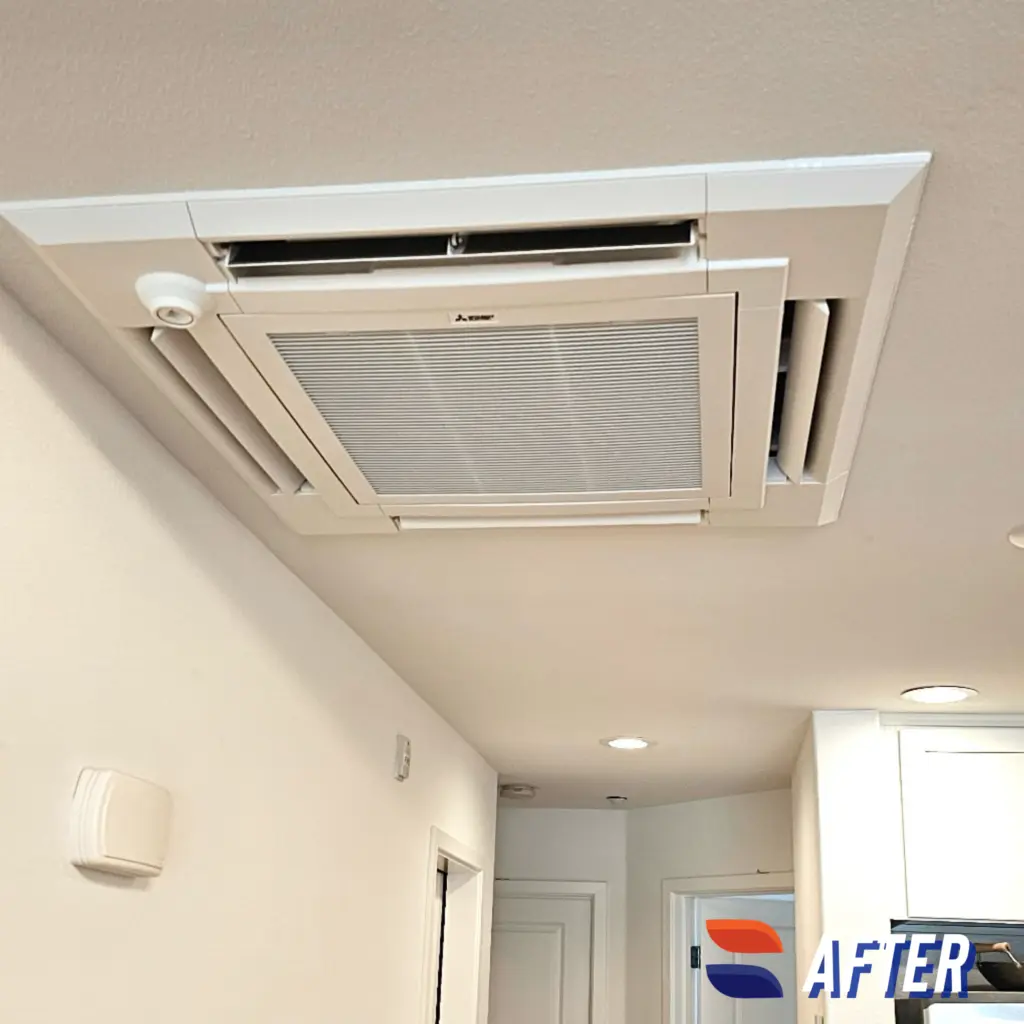 Mitsubishi PLA-A18EA8 ceiling cassette installed by Nur HVAC