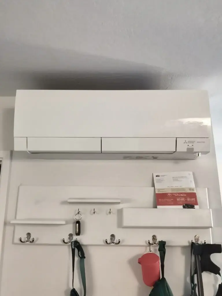 Mitsubishi wall-mount mini-split installed by Nur HVAC in San Mateo