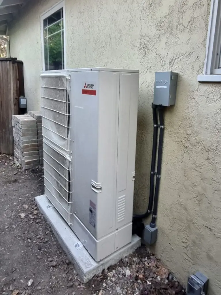 Mitsubishi ceiling cassette indoor unit installed by Nur HVAC in Cupertino