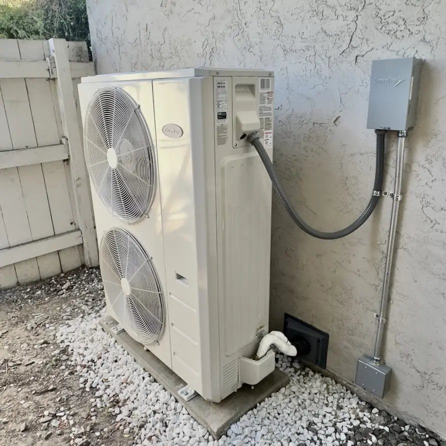 Carrier 38MURAQ heat pump and furnace installed by Nur HVAC