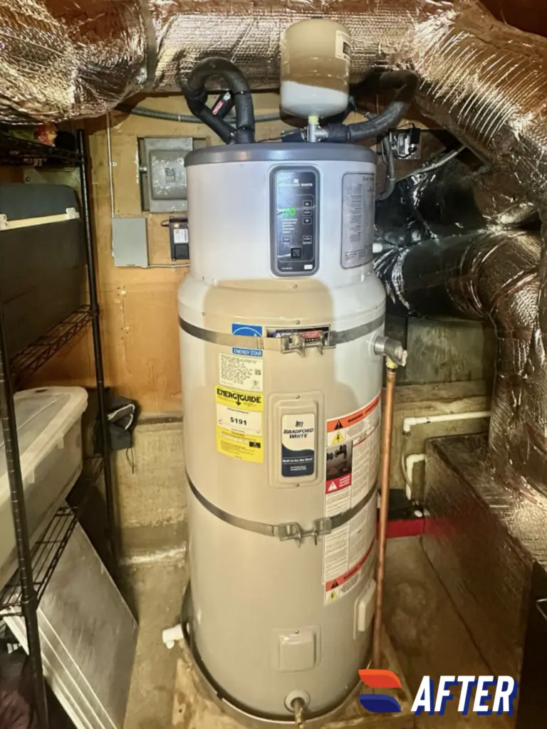 Bradford White 65 gallon heat pump water heater installed by Nur HVAC