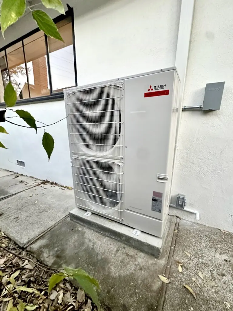 Mitsubishi MXZ-SM36NA outdoor heat pump unit installed by Nur HVAC in Sunnyvale, CA