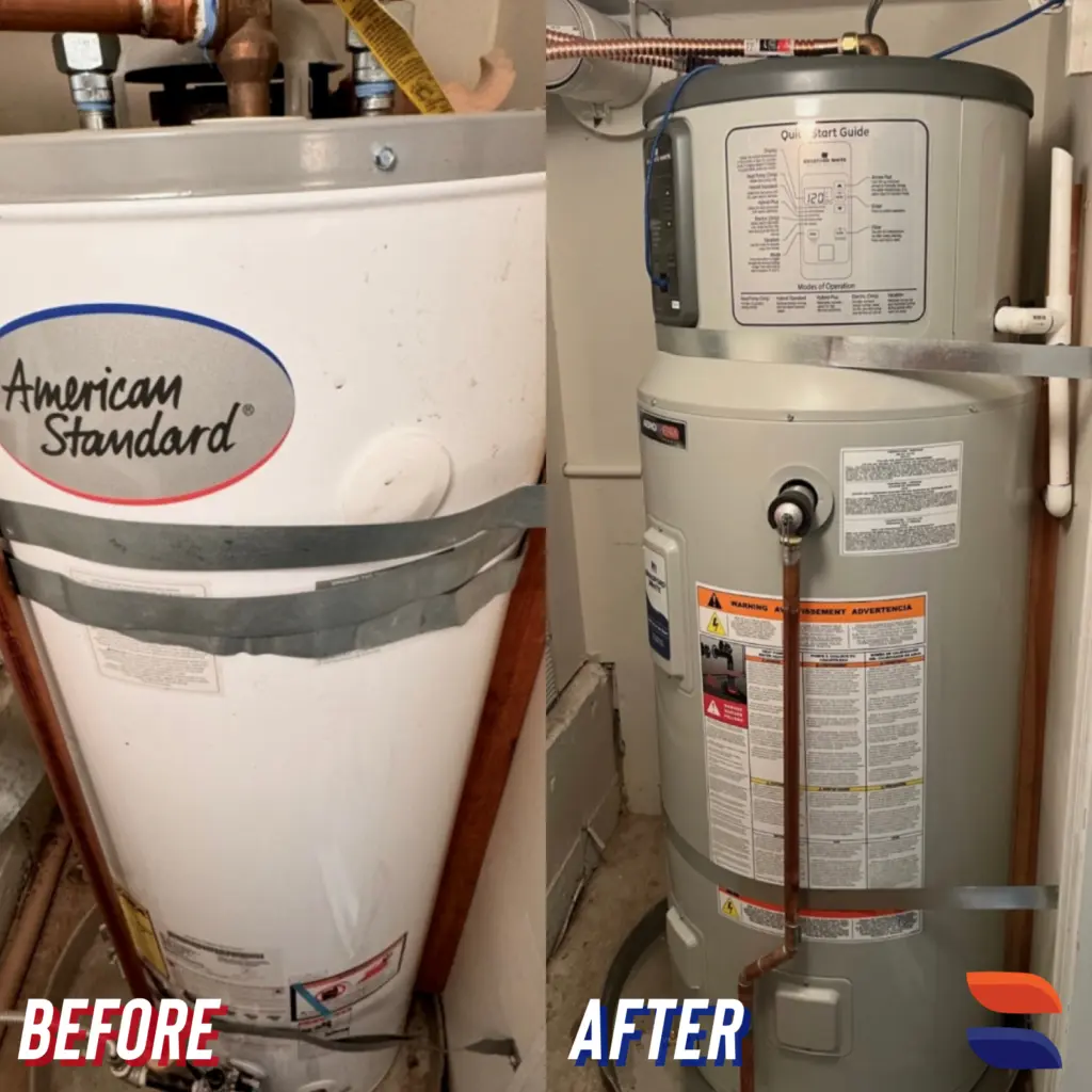 Bradford White 65-gallon heat pump water heater installed by Nur HVAC in El Granada, CA