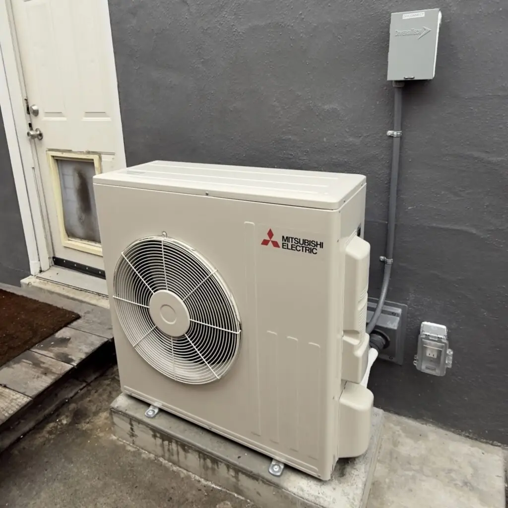 Mitsubishi Electric SUZ-KA30NA heat pump and SVZ-KP30NA air handler installed by Nur HVAC in San Mateo, CA