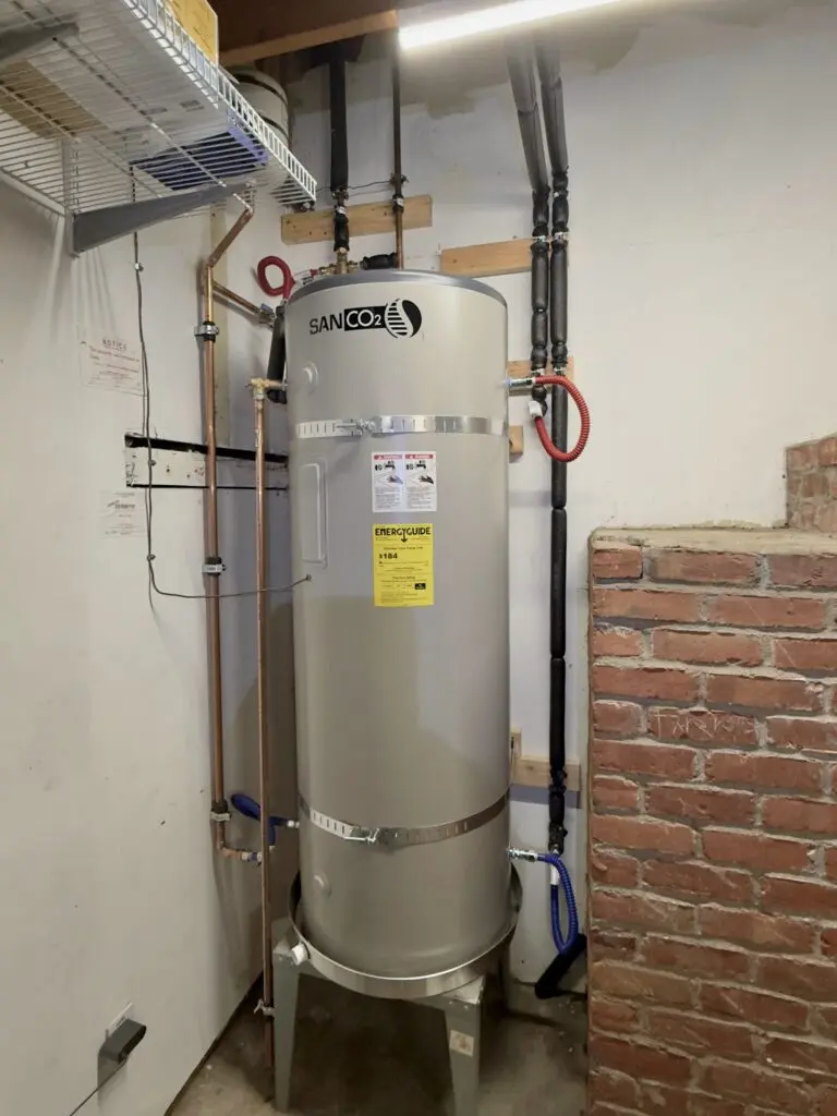 SANCO2 SAN-83SSAQA 83-gallon heat pump water heater installed by Nur HVAC