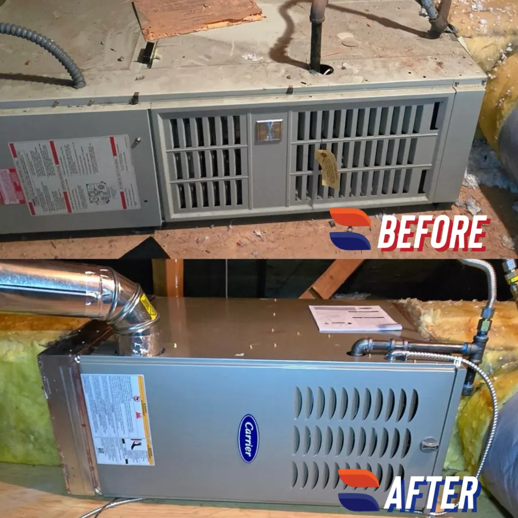 Carrier 58SB 80% AFUE furnace installed by Nur HVAC
