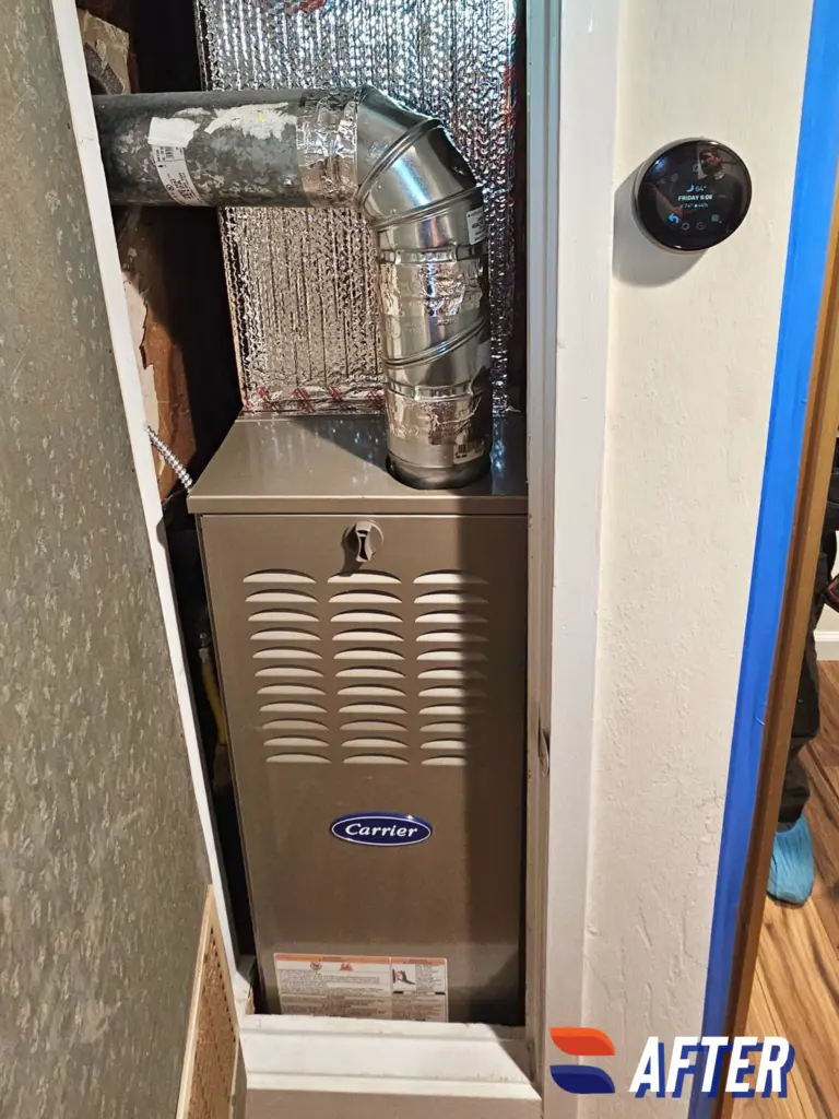Carrier Comfort 80% AFUE gas furnace 58SB1B045M1412 installed by Nur HVAC