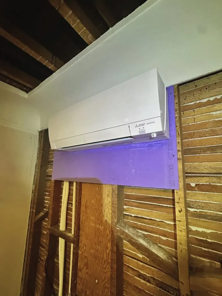 Mitsubishi FS-series mini split indoor unit installed by Nur HVAC