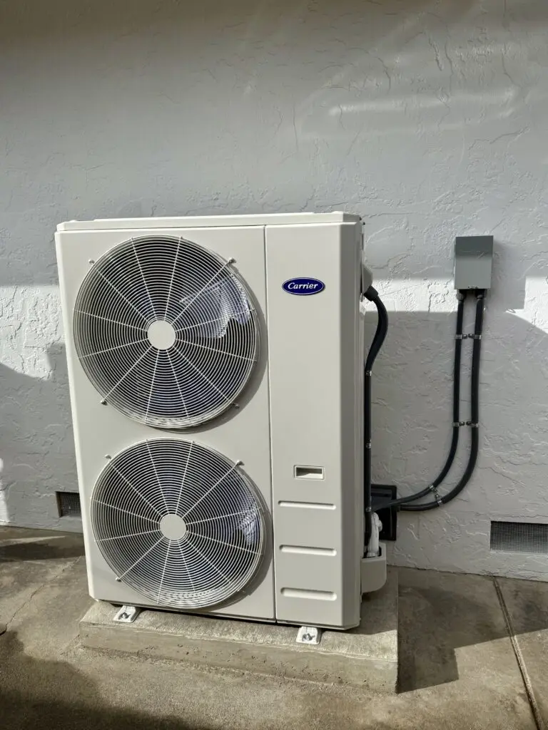 Carrier 38MURAQ36AA3 outdoor heat pump unit installed by Nur HVAC in Cupertino, CA