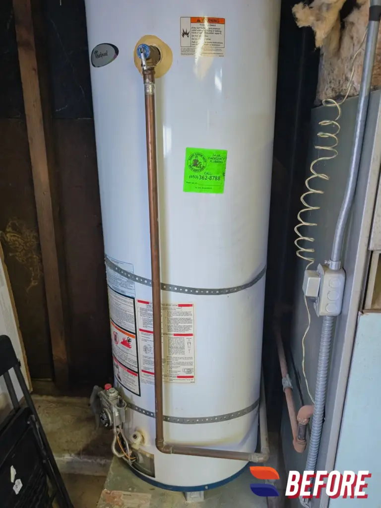 Rheem 80-gallon hybrid heat pump water heater installed by Nur HVAC
