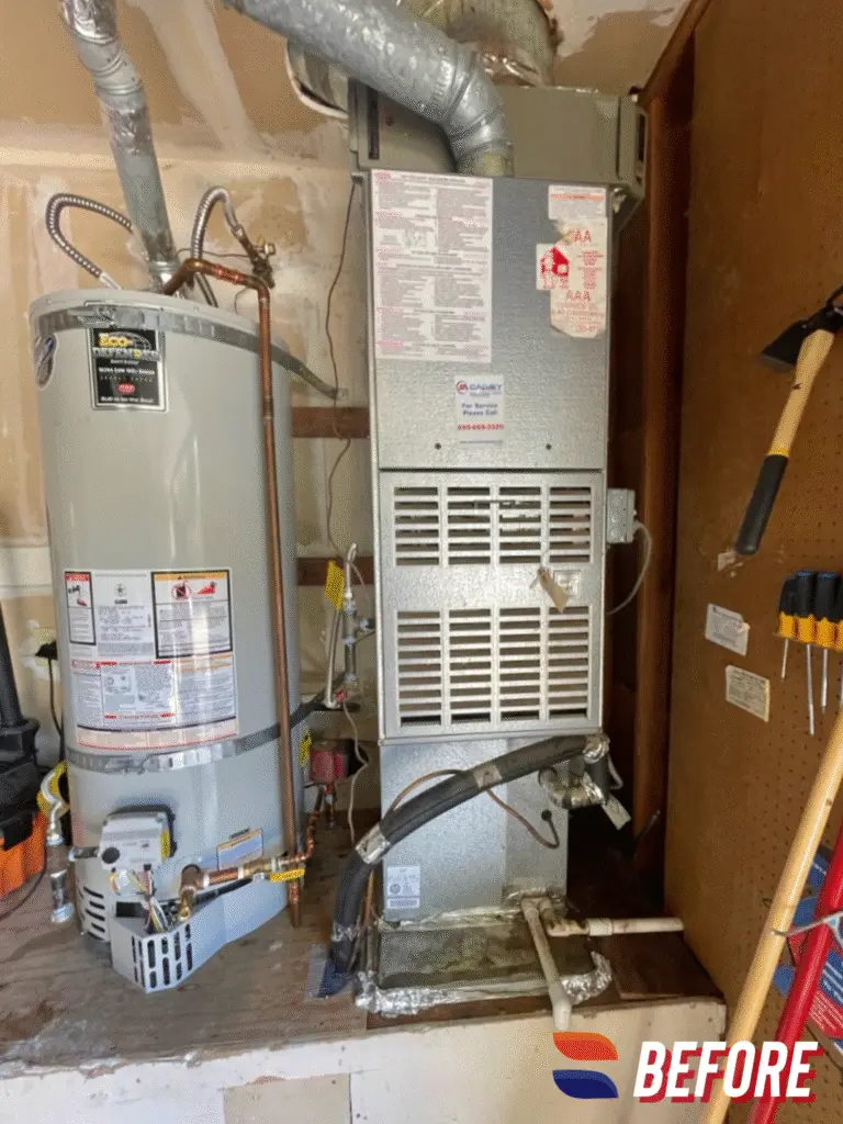 Bradford White heat pump water heater and Carrier 95% efficiency furnace installed by Nur HVAC