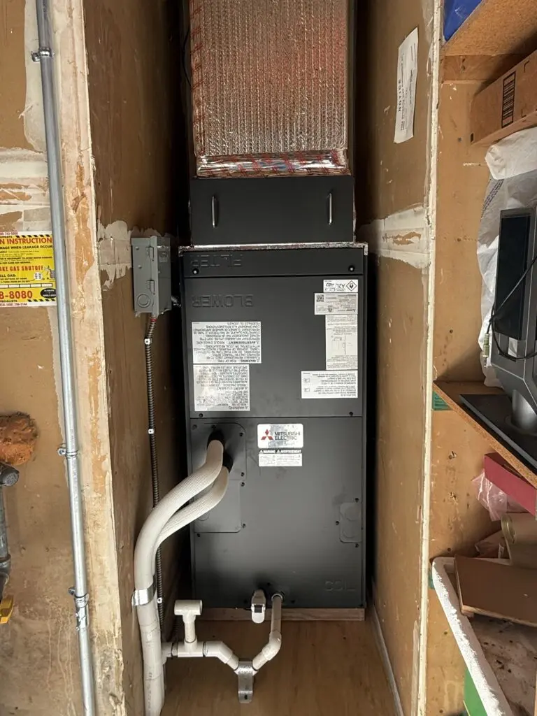 Mitsubishi SUZ-AA36NL heat pump installation by Nur HVAC in Hillsborough, CA