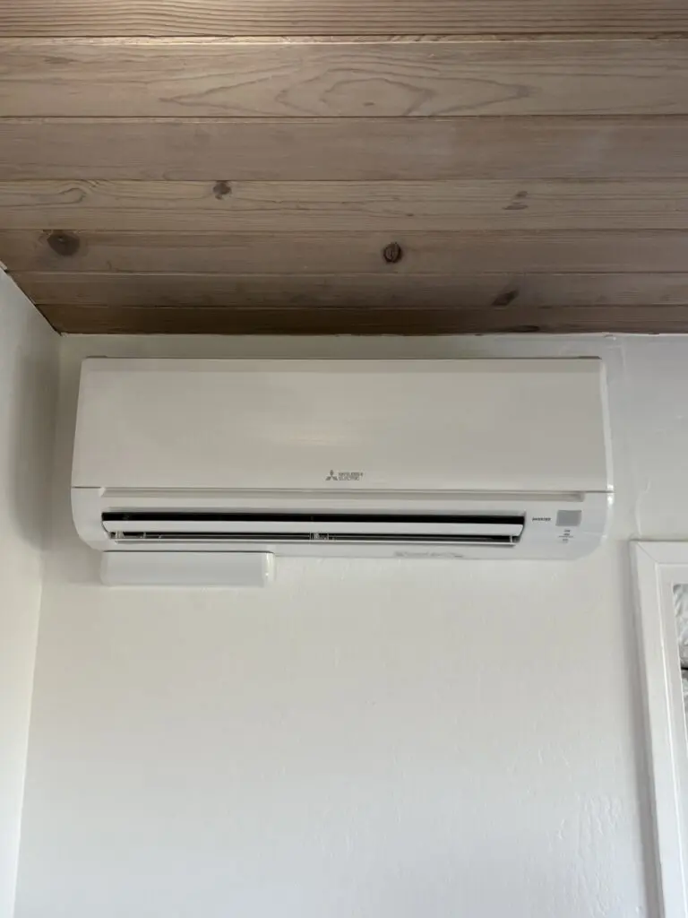 Mitsubishi ductless wall-mounted unit installed by Nur HVAC