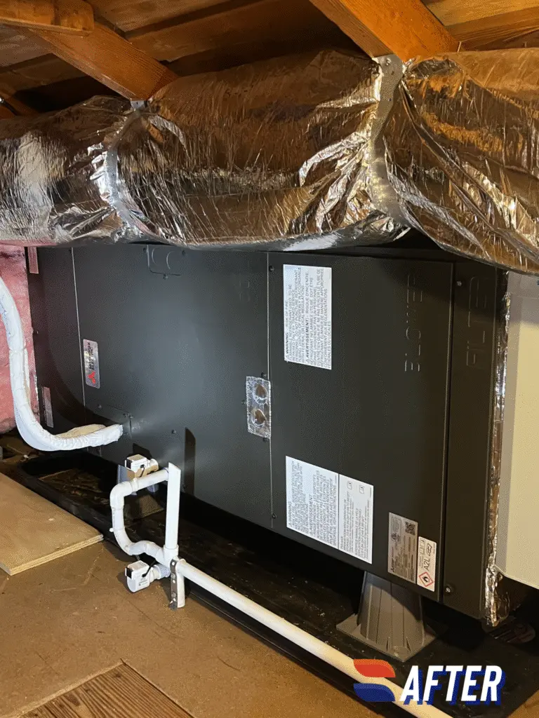 Air handler relocated to the attic by Nur HVAC