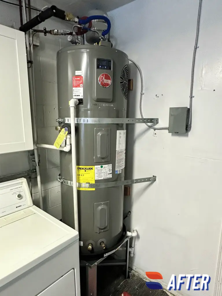 Rheem ProTerra Hybrid Electric Heat Pump Water Heater installed by Nur HVAC
