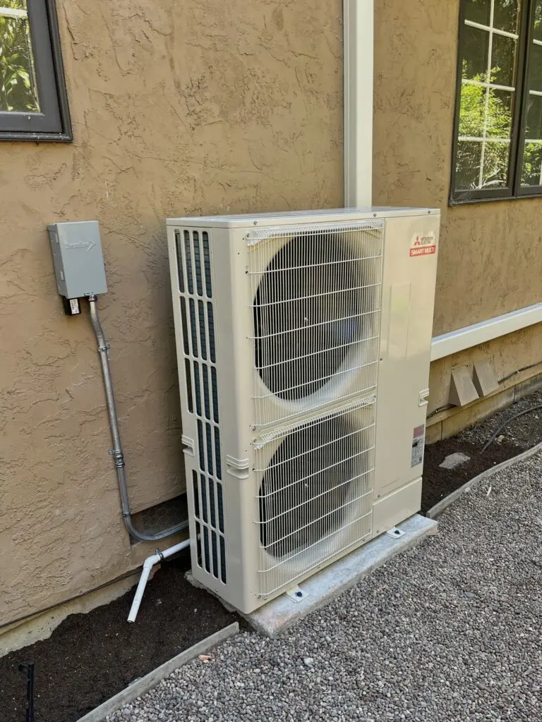 Mitsubishi MXZ-SM48NAM2 heat pump with PVFY-P30NAMU-E1 air handler installed by Nur HVAC