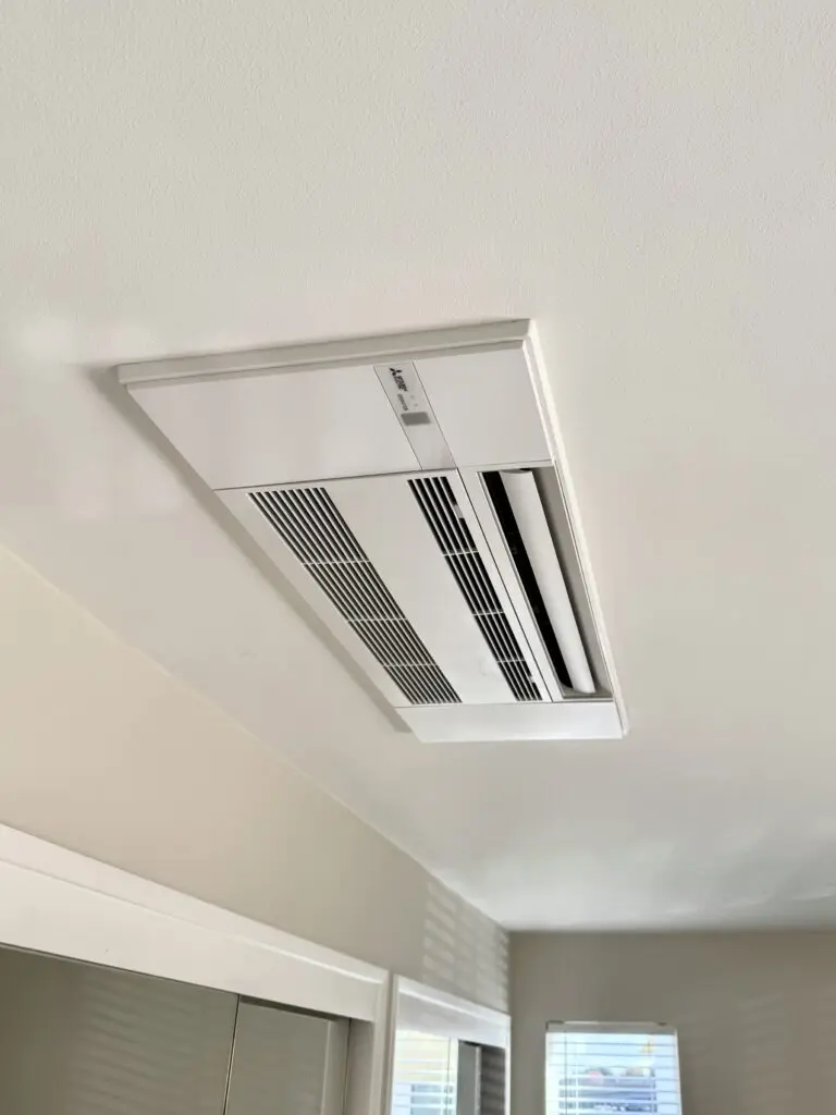 Mitsubishi ductless mini-split with MLZ-KP09NA ceiling cassette and MSZ-FS15NA installed by Nur HVAC