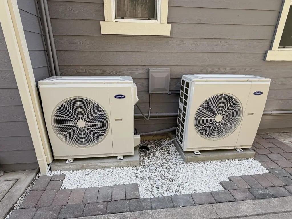 Carrier 37MUHAQ36AA3 and 37MUHAQ48AA3 heat pump systems installed by Nur HVAC