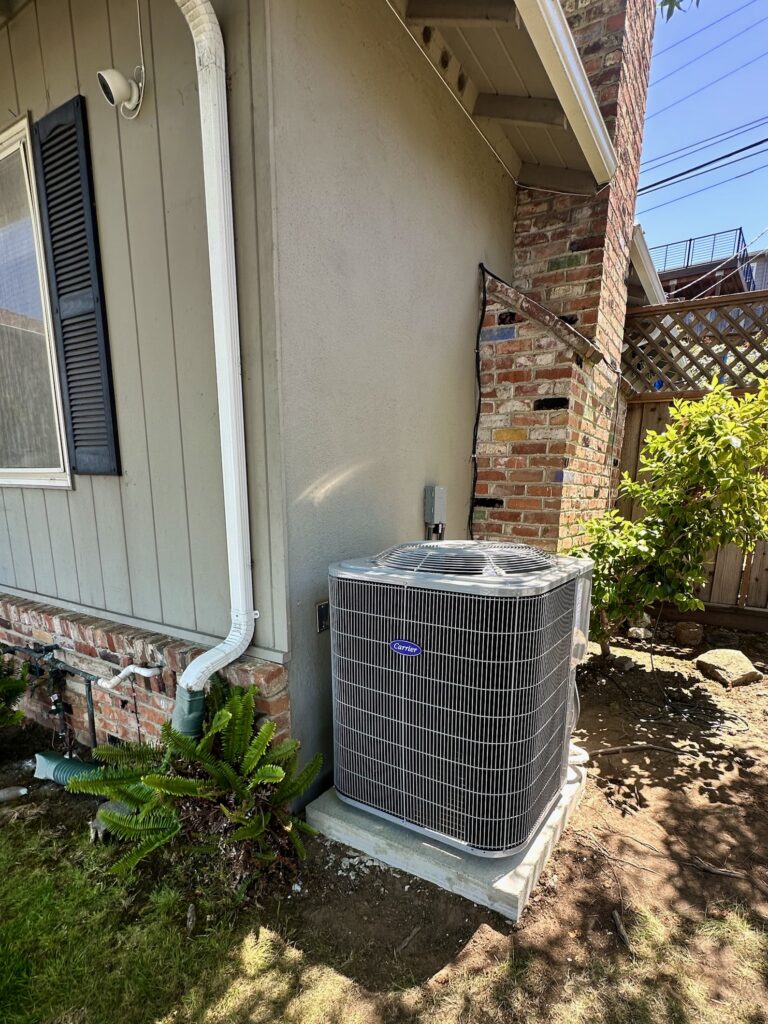 Carrier Dual-Fuel Heat Pump and Furnace Installation in San Mateo, CA
We recently completed a Carrier dual-fuel system installation in San Mateo, CA, replacing an aging HVAC setup with a modern solution designed for year-round comfort and energy efficiency.
The homeowner wanted a system that could reduce energy consumption while still providing dependable heating during colder winter days. A dual-fuel setup was the perfect answer. By combining a high-efficiency heat pump with a new Carrier furnace and evaporator coil, the system automatically chooses the most efficient heating source based on outdoor temperatures.
Why homeowners in San Mateo are choosing dual-fuel systems:
1. Lower energy costs throughout the year
2. Efficient heating and cooling from a single integrated system
3. Automatic switching between heat pump and furnace operation