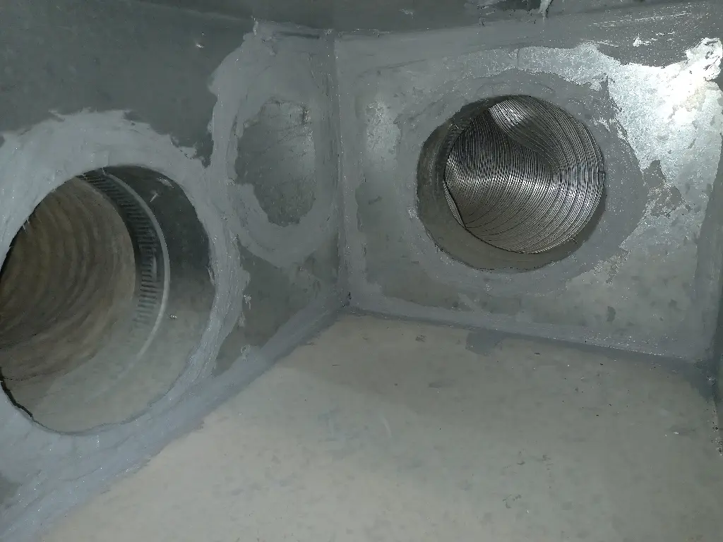 Sealed duct plenum connections from a furnace install in San Carlos, CA