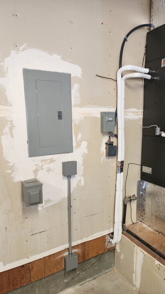 Mitsubishi Electric air handler and insulated line set installed in Redwood City, CA